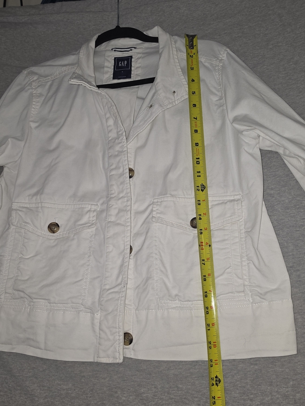 GAP White Button-Front Utility Jacket - Picture 9 of 12